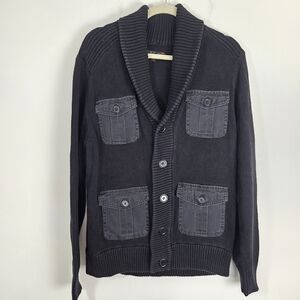 G by Guess Charcoal Cardigan with Dark‎ Gray Pockets